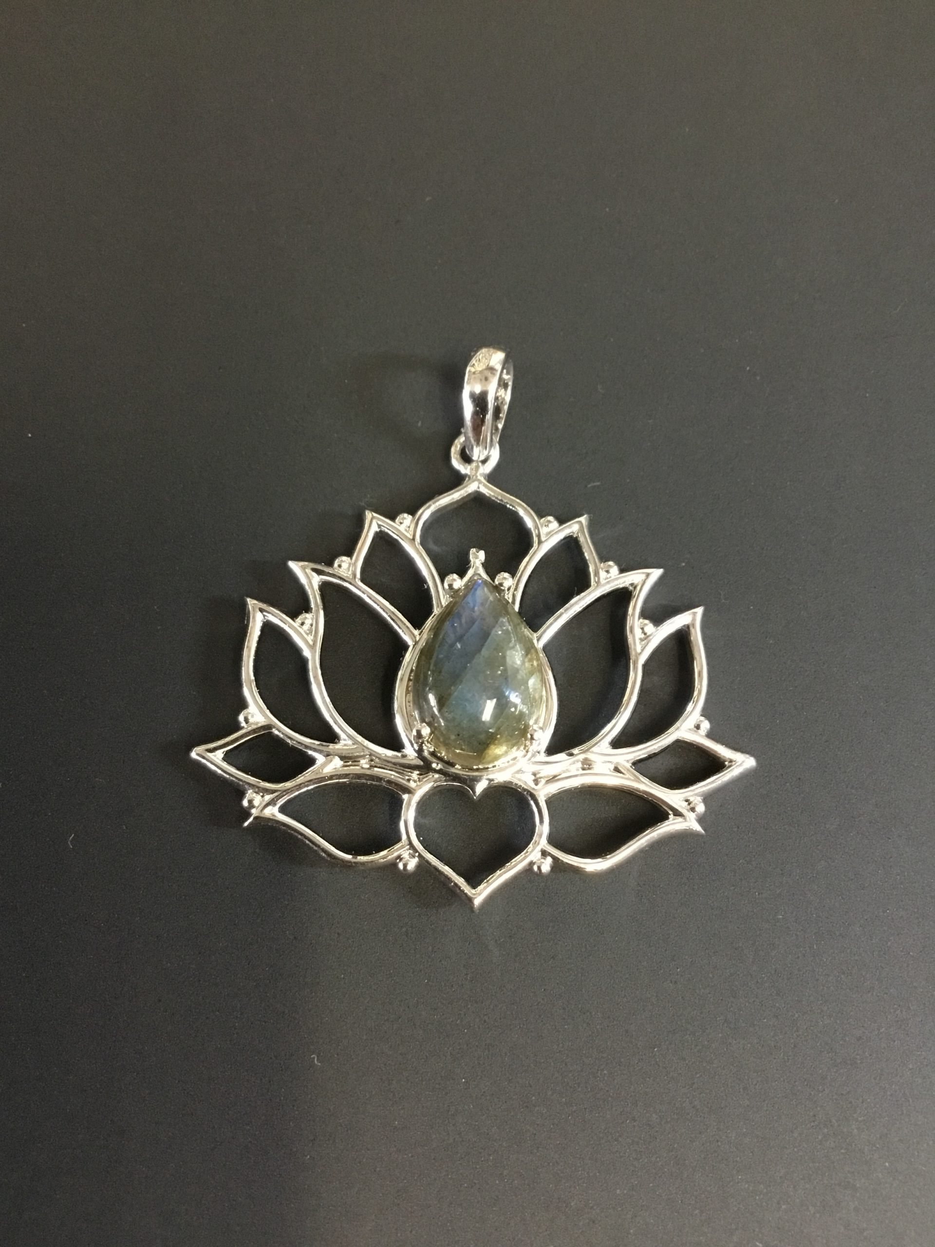 Lotus Pendant with Labradorite - Image 2