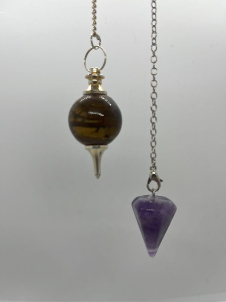 Tiger Eye and Quartz Pendulums